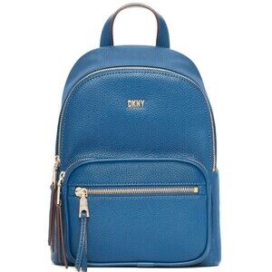 New DKNY Maxine Backpack Leather Light Midnight Blue